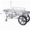 Hospital Stainless Steel Patient Transfer Emergency Stretcher With Two Big Wheels