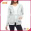Guangzhou Luoqi Custom Made Women Fashion Long Sleeve Plain Grey Zipper-Up Jersey Hoody Jacket