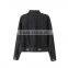 classical style women black denim skinny ladies blouse jeans jacket