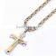 Stainless Steel Gold Silver Cross Pendant Chain 22inches Necklace