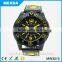 2014 leather strap sport quartz watch for men