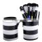 New Professional 10 PCS Cosmetic Makeup Brushes Set With Leather Cup Holder