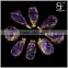 Natural Amethyst Crystal Quartz Geode Cluster Gemstone Irregular Gold Plated Pendant
