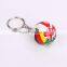 Customed small gifts football shape pu keychain for promotional