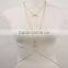 2016 New Arrival Crystal Pendant Moon Neck Rhombus Summer Sexy Body Chain Jewelry