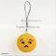 5.5cm Emoji Emoticon Soft Stuffed PlushCute Toy Keychain Asquint Style Yellow