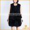 Lamb sleeveless vest with fox fur skirt bottom long vest,KZ150055