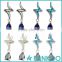 New series of lightning design blue Opal sterling silver unisex earrings
