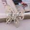 Hollow Alloy Wire Pearl Double Layer Butterfly Light Dress Brooch Pins For Women