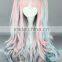 Costume long deep wave wigs with multi color two ponytails wig N380