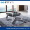 TB tempered glass top square stainless steel tea table