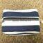 block stripe cotton canvas zipper make up bag small pouch case