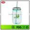 540ml bpa free single wall clear plastic mason jar tumbler with metal lid and straw