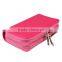 Double Zipper Leather Pouch With Mobile Phone Holder