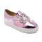 2016 New fashion shiny pink casual shoes with diamond PL1696