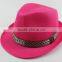 2015 Hot Sale Red Fedora Straw Hat Flat Top Fedora Hat Rack