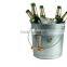 Galvanized Steel Rope Decor Rustic Wine Chiller Bucket