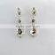 2015 high quality 3 crystal stone pendant earring
