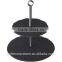 2 Tier Slate Serving Stand with Chrome Handle/Hot Selling Slate 2 Tier Cake Stand, CupCake, Muffin, Dining Room, Kitchen Display