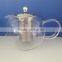 Glass Teapot with Stainless Steel Infuser, Modern Design Tea Pot