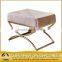 white velvet leisure chair with bent rose golden stainless steel base