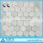 white marble hexagon mosaic honeycomb pattern