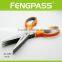 S2-1438 8-1/2" PP +TPR handle with 2CR13 Stainless Steel Blade New Design (OEM/ODM,FDA,LFGB 5 blades scissors) herb scissors