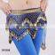 Tribal tie dye crochet belly dancing coins hip scarf belly dance hip belt with paillettes