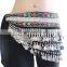 2 rows gems velvet 248coins belly dancing hip scarf