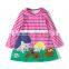 S33551W Girls Dresses Long Sleeve 2017 Enfant Animal Appliques Cute Dress