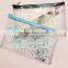 Planner internal pocket custom pvc shaker pocket with zipper top transparent pocket with sequins