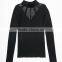 2017 OEM Super Stretchy Cool Sheer Cage Mock Neck Blouse Shopping