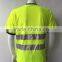 100% polyester pique hi vis round neck PVC pocket warning T-shirt