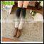 Japanese winter thick soft vertical stripes twist high leg warmers,colour gradient knitting warm heaps sox boots