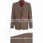 Latest Mens Brown Linen Checked Three-Piece Suits Wholesale