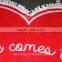 Heart Shape 100% Polyester Microfiber Round Beach Towel