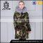 Khaki fashion parka fox fur jacket with fur hooded