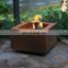 Rusty Patina Corten Steel Outdoor Fire Pit With Log Storage Box