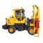 Loader guardrail pile driver