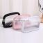 Multifunction Pink Frosted Transparent Waterproof Pu and Pvc Travel Swimming Wash Custom Cosmetic Bag Makeup