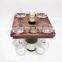 Custom Logo and Color Solid Wooden Wine and Glasses Organizer Holder