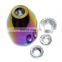 BLUE 6 SPEED Chrome Titanium Color SHIFT GEAR KNOBS for Universal