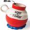 New Arrival Custom Logo Creative 20 Oz Fishbowl Cup Ceramic Red Coffee Mug Ceramic Mug For Milk Coffee For Gifts