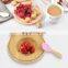 Bamboo baby bowl kids feeding bowls plate with silicone spoon and base