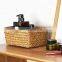 Natural Handmade Woven Storage Bins Small Woven Wicker Open Storage, Rectangular Handmade Seagrass Baskets