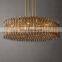 High ceiling amber glass blown chandelier rectangular lighting modern luxury large for hotel restaurant personality