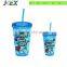Double wall straw mug with printng