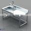 APEX custom make factory cleaning use luxury faucet stainless steel single sink table/industrial kitchen equipment