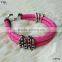 2106 High Quality Fashion Blood Red Python Leather Genuine Leather Stainless Steel Mens Bracelets With Diamond