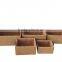 Straw storage/ stock box with leather handles, set of 5